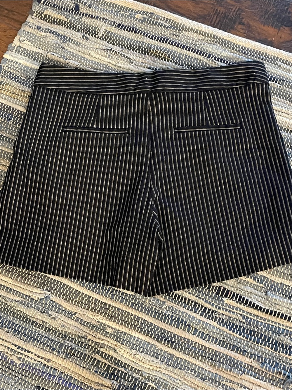 Gap pinstripe stretch dress shorts with side zip.